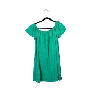 ASOS Jade Green Wide Neck Off Shoulder Boho Short Sleeve Blouse Tunic Size 6
